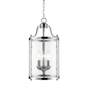 Golden Lighting-1157-3P CH-Payton - 3 Light Pendant in Traditional style - 19.5 Inches high by 9 Inches wide   Chrome Finish with Clear Glass